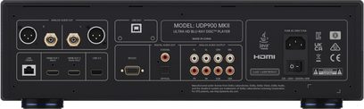 Lettore Blu-ray 4K UDP900 MKII vista posteriore con connettori HDMI LAN USB uscite audio analogiche e digitali