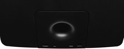 Trådløs forbundet højttaler Bowers & Wilkins A7 sort, tæt forfra, perforeret gitter, tilslutningsporte