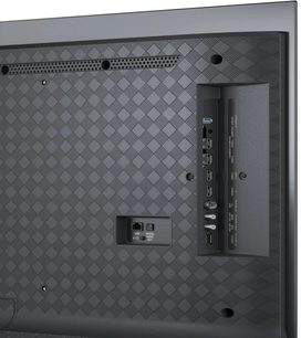 Loewe We. SEE 48 OLED dc, zadnji pogled s stranskimi priključki HDMI, USB, antena, LAN in digitalni zvok