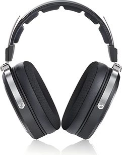 FiiO FT1 Pro over-ear headphones in black with silver brushed metal and plastic, thick faux leather earpads, and a padded, notched headband, front view