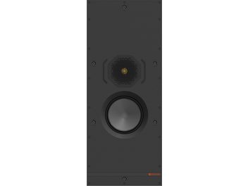 Indbygget vægmonitor Monitor Audio W1M-E i sort, center-højttaler og diskant, med hexagonal perforeret gitter