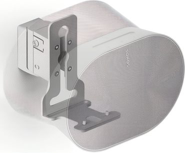 Biała ścienna uchwyt Flexson do głośnika Sonos Era 300, metalowy, obrotowy, widok z boku