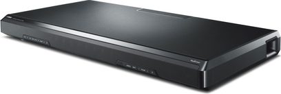 Yamaha SRT-1500 sort soundbar, set forfra, rektangulær, langstrakt, slank, sort gitterfrontpanel