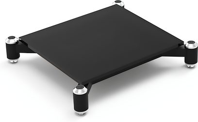 Zusätzliches Regal Norstone Design Spider Base schwarz, rechteckig, mattschwarz, 4 zylindrische verchromte Füße, modernes schlichtes Design