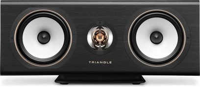 Центральна акустична система Triangle Solstice C3 чорний попелястий, передня панель із двома білими динаміками та центральним твітером