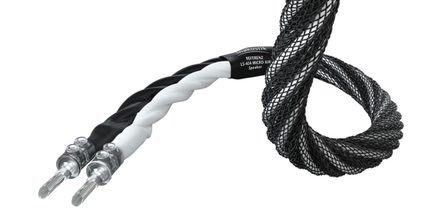 Reproduktorový kabel Inakustik Referenz LS-404 Micro Air černo-bílý pletený s průhlednými banánky