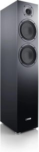 Cassa acustica da pavimento Canton GLE 70 S2 nera, design lineare con tweeter e due altoparlanti rotondi sul frontale