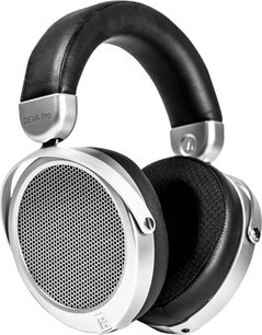 Hifiman Deva Pro koptelefoon, gesloten over-ear, zwart leer, zilverkleurige roosters en logo's, Bluemini Bluetooth