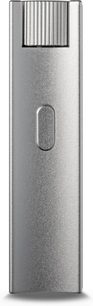 Портативний аудіоконвертер Astell&Kern AK-HC5 сріблястого кольору, прямокутний корпус із рифленим коліщатком і центральною кнопкою