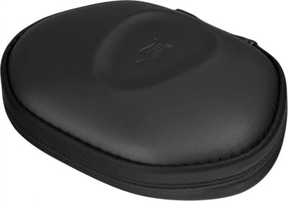 hårdt Meze Audio-etui til sort Astru-hovedtelefon, oval form, præget logo på toppen, lynlåslukning
