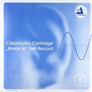 ClearAudio "Break In" Test Record, blå gennemsigtig plastik centreringsværktøj til pladespillere med bøjet tonarm