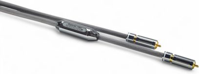 Siltech Explorer 180i SC006 RCA-lydkabel, grå flettet kappe, to forkromede hanstik med guldbelagte spidser, topview