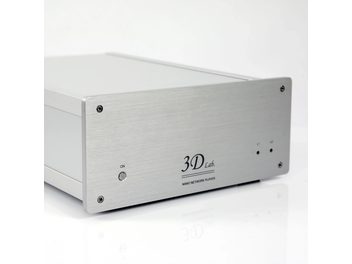 3D Labs Nano Network Player Signature V5 nätverksljudspelare i borstad aluminium, framifrån med front och anslutningar