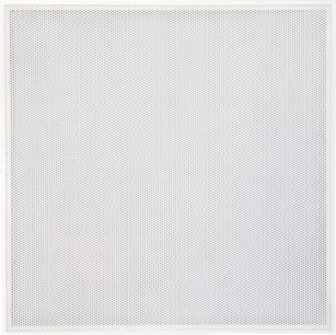 Altavoz de pared empotrable ArtSound SQ2060, gran rejilla cuadrada blanca de metal perforado vista de frente