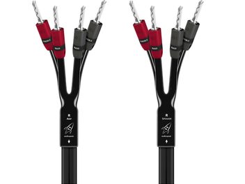 AudioQuest Rocket 11 SBA bi-wiring speaker cable 2x4 m, red and black banana plugs labeled treble bass
