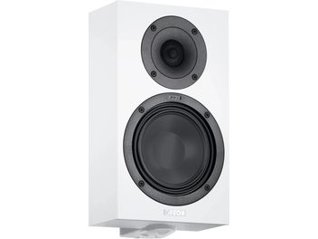 Coluna de parede Canton GL10 PRO S2 branca mate, frente retangular com tweeter e woofer pretos, suporte de parede integrado