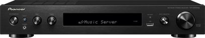 Pioneer SX-S30DAB sort hi-fi stereforstærker, frontpanel, frontvisning, LCD-display, knapper og drejeknapper til justering
