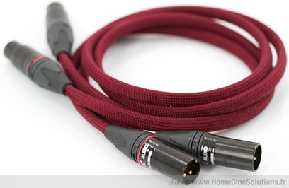 Analogt XLR-lydkabel fra MPC Audio Balanced Modulation XLR, mørkerød, flettet, mørke gråfarvede stik