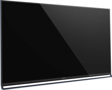 Sort Panasonic TX-65AX800E fladskærms-tv, slukket, set forfra