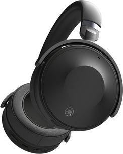 Yamaha YH-E700A sort omkringliggende hovedtelefoner, ovale lukkede ørepuder, hovedbøjle og puder i sort kunstlæder