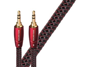 Аналоговий аудіокабель Audioquest Golden Gate Jack/Jack 1 м, позолочені конектори, плетена оплетка червоно-чорного кольору