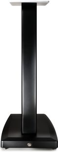 Supporto per diffusore Gold Note A3 EVO II nero, colonna centrale larga su base massiccia con ripiano superiore bianco