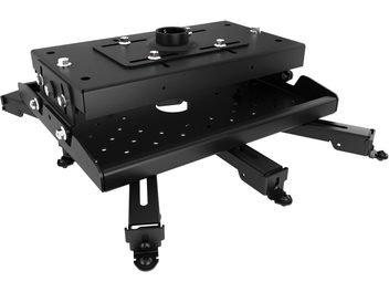 Supporto per videoproiettore in kit Chief VCMU nero con struttura metallica rettangolare, fori di fissaggio e bracci regolabili