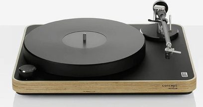 Czarna gramofon ClearAudio Concept Active, ramię i wkładka Concept, talerz, kontrola prędkości, bez osłony przeciwpyłowej