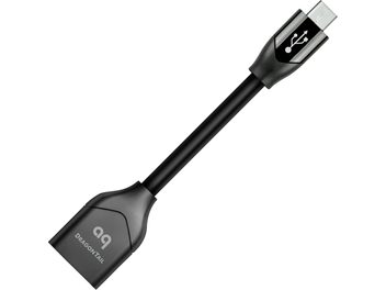 Audioquest DragonTail Micro USB černý USB kabel, konektor USB typu A, konektor micro-USB, šedý opletený plášť