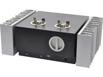Pathos InPol Remix MkII stereofónny hi-fi zosilňovač v matnej čiernej farbe, minimalistický dizajn, viditeľné toroidné transformátory