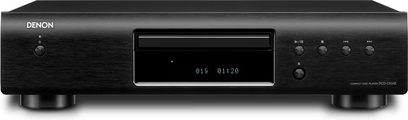 Denon DCD-520AE CD-afspiller i sort, front i børstet aluminium, LED-display, runde knapper, enkel og elegant