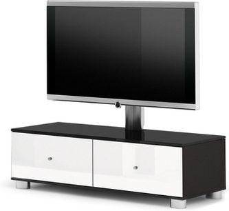 Spectral Closed CL1050 audio-video møbel, sort, 2 døre, 2 skuffer, set forfra