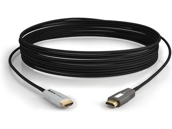 Černý HDMI kabel Wyrestorm CAB-HAOC-40-C, stočený do spirály, stříbrné HDMI konektory na koncích