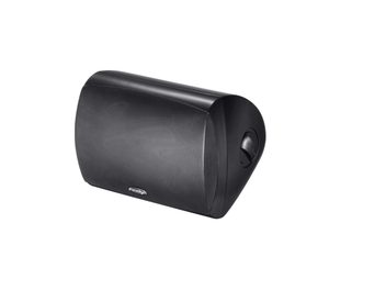 Cassa da esterno Paradigm Stylus 370-SM nera, vista prospettica, griglia metallica bombata, corpo nero, logo visibile in basso
