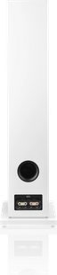 Diffusore da pavimento Bowers & Wilkins 603 S3 bianco, vista frontale, altoparlante nero in basso, tweeter nero in alto, finitura bianca