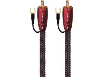 Субуферен кабел AudioQuest Irish Red 2 м с червени RCA конектори и позлатени вилкови заземителни проводници