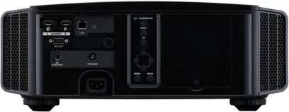 JVC DLA-X5900 hvid videoprojektor, bagside, HDMI-, LAN-, 3D-synkroniserings-, trigger-, RS-232C-, menu- og bagudstik