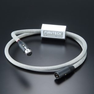 Furutech Digital Reference III - N1 XLR lysegrå flettet netledning med sorte XLR-stik, set oppefra