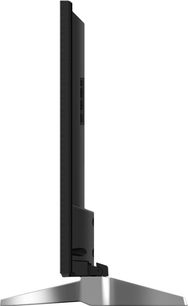 Panasonic TX-65EX600E tv, profilvisning, fladskærm, sort metalramme og fod, lodret rektangulært format