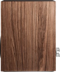 Diffusore da scaffale Paradigm Premier 220B v2 finitura noce vista laterale con venatura del legno a vista