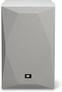 Diffusore da scaffale Mofi Electronics SourcePoint 8 bianco vista frontale con griglia bianca