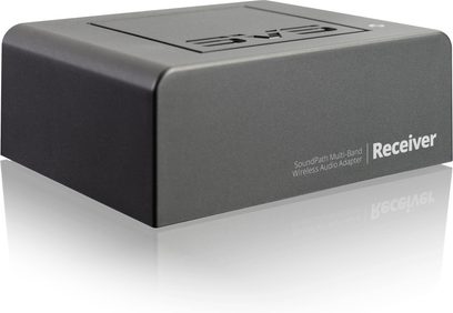 Bezdrátový audio vysílač SVS SoundPath Multi-Band Wireless Adapter, přijímač antracitově šedý, pohled ze tří čtvrtin