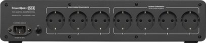 Conditionneur secteur Audioquest PowerQuest 505, передня панель чорного кольору з 7 розетками та 1 перемикачем
