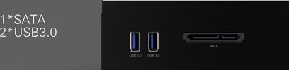 Zidoo Z1000 PRO sort multimedie-afspiller med 1 SATA-port, 2 USB 3.0-porte på bagsiden