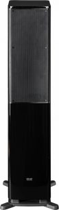 Elac Solano 2.0 FS287.2 sort højtaler, lakeret kabinet, perforeret metalgitter, forfra set, krydsformede fødder