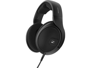 Sennheiser HD 560S odprti hi-fi slušalke, črne barve, ovalne ušesne školjke, kovinska mrežica, oblazinjen naglavni trak, stranski pogled na belem ozadju