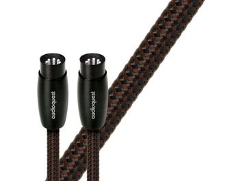 Audioquest Big Sur analog audio cable, 1m DIN/DIN, black connectors, brown and black braided jacket