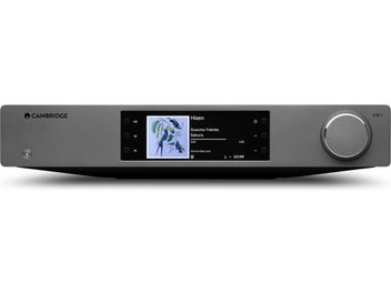 Cambridge Audio CXN100 SE hõbedane võrguaudiopleier, esipaneelil keskel värviekraan ja paremal suur pöördnupp