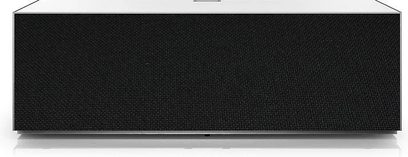 Skræddersyet audio-/videomøbel Sonorous Elements EX12, rektangulær sort højttaler med sort stofgitter foran