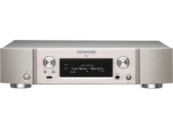 Δικτυακός αναπαραγωγέας ήχου Marantz NA6006 σε χρυσαφί ασημί χρώμα, μπροστινή όψη, οθόνη LCD, θύρες USB και είσοδοι ήχου στην πρόσοψη